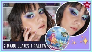 'MERFANTASIA RUDE COSMETICS MAQUILLAJE AQUA CON MORADO | TUTORIAL UNA TAL PUI'