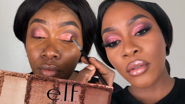 'GRWM: TRYING NEW DRUGSTORE EYESHADOW PALETTE BY ELF + MAKEUP  TUTORIAL'