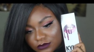 'Kylie Cosmetics Kourt K MakeUp Tutorial | NEW Kylie Lip Kit Kourt K on Dark Skin'