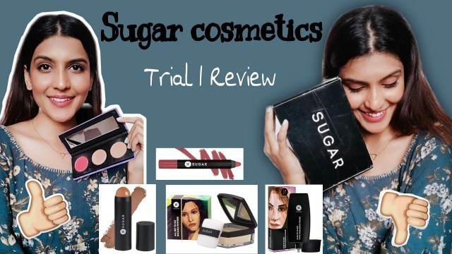 'SUGAR COSMETICS HAUL *Unsponsored* | REVIEW | TRIAL | FULL FACE MAKEUP with sugar cosmetics'