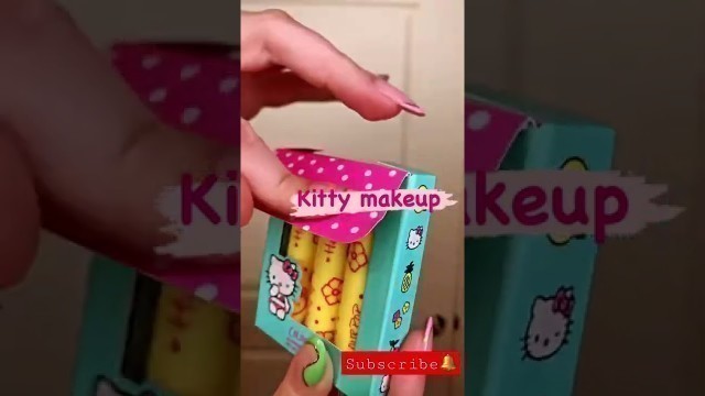 'Hello Kitty (part 2) #shorts #trending #viral #kittymakeup #hellokitty #video #lipstick #makeup #me'