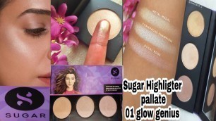 'SUGAR COSMETICS Highlighter pallate Review / Swatches || ShaviBarhok ❤️❤️'