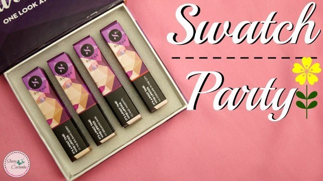 'SUGAR Cosmetics Its A-Pout Time Vivid Lipsticks Swatches on Brown Indian Skintone | Stacey Castanha'