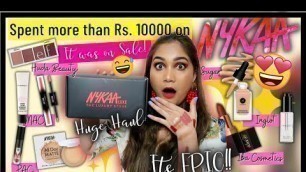 'Huge NYKAA Haul + Mini Review | Upto 70% Off | MAC, Huda Beauty, Insight, Sugar'