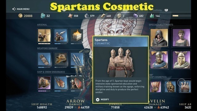 'Assassins Creed Odyssey - Ariabignes Shipwreck, Spartans Cosmetics'