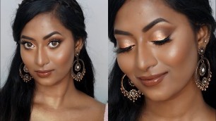 'BRONZE GODDESS Dewy glam ✨ ft. SUGAR Cosmetics | Dusky skintone makeup |'