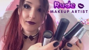 'ASMR - RUDE MAKEUP ARTIST ~ Trying on Lipstick, Gloss & Chapstick ~'