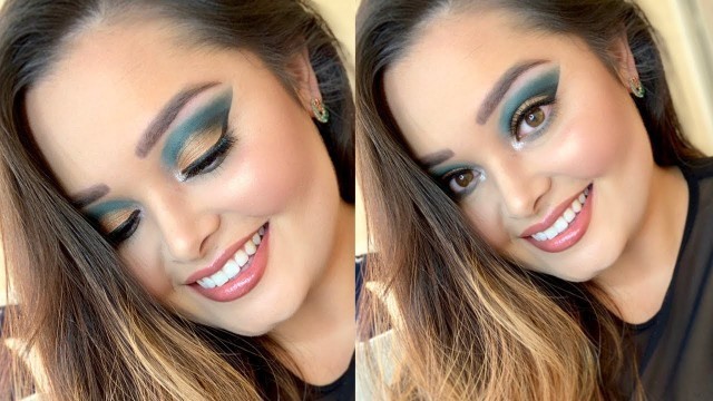 'GREEN & GOLD CHRISTMAS GLAM | ELF COSMETICS OPPOSITES ATTRACT PALETTE | MAKEUP TUTORIAL'