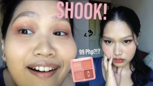 '99 PESO EYESHADOW PALETTE! ✿ FRESH AND BLOOMING MAKEUP ✿ (feat. SQUADLET in Serene)'