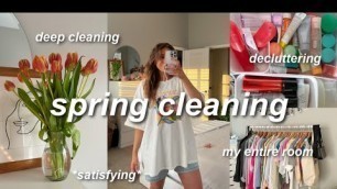 'DEEP CLEANING + DECLUTTERING my entire room for spring!! (this will motivate you) *satisfying* 2022'
