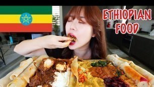 'ETHIOPIAN FOOD MUKBANG 먹방 Doro Wat, Injera, Kik Wot, Shiro, Misir Wot, Gomen, Fasolia, Key Sir'