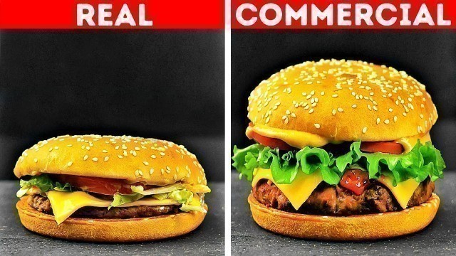 'FOOD IN COMMERCIALS VS. IN REAL LIFE || Tricks Advertisers Use To Make Food Look Delicious'