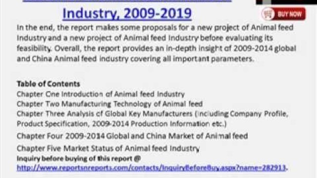 'Global & China Animal feed Industry Forecast Report, 2009-2019'