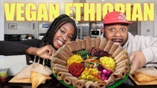 'COME HANGOUT WITH ALOHNNA & HD | VEGAN ETHIOPIAN FOOD MUKBANG'