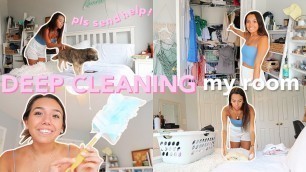 'DEEP CLEANING MY MESSY ROOM (motivation to clean your room lol)'