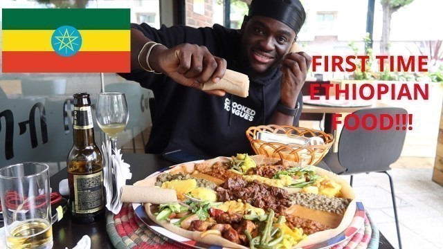 'Trying Ethiopian food for the first time!!!!!'