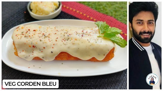 'Veg Corden Bleu recipe Tamil|Cooku with comali Ashwin\'s Chicken Corden Bleu white sauce veg version'