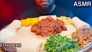 'ASMR: EATING ETHIOPIAN FOOD MUKBANG *NO TALKING* EATING SOUNDS | EATING SHOW | ETG ASMR'