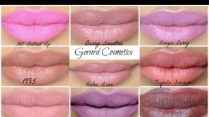 'Gerard Cosmetics Lipstick Swatches | Hydra Matte Liquid Lipstick Swatches'