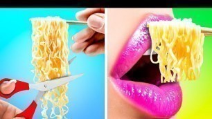 'VIRAL FOOD TRICKS THAT MAKE LIFE EASIER  DIY Food Hacks Everyone Should Know by 123 GO! Like'