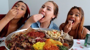 'Eating Ethiopian Food with Osh and Akela 먹방 Mukbang (My First Youtube Collab)'