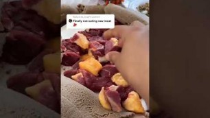 'eating raw meat Ethiopian food #shorts'