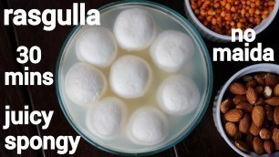 'rasgulla recipe with homemade chenna - tips & tricks | छैना रसगुल्ला | sponge bengali rosogulla'