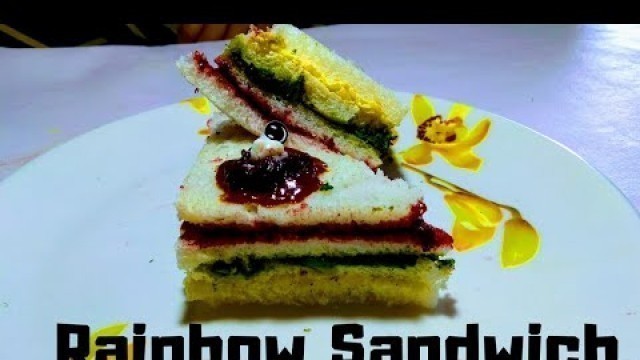 'Rainbow sandwich || Homemade rainbow sandwich|| त्रिरंगी सैंडविच || mummy ka magic ||'