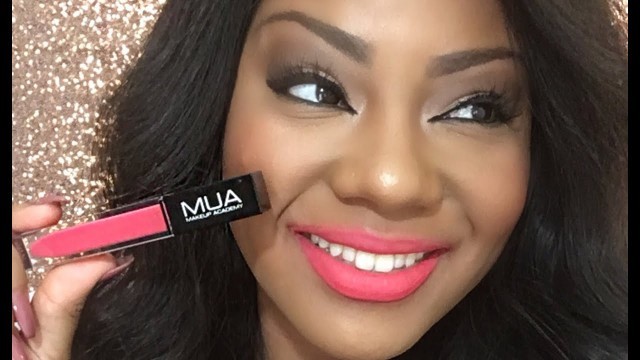 'MUA Cosmetics Matte Liquid Lipstick Try on!'