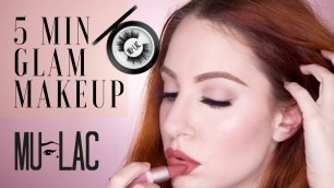 '5 MIN GLAM || Trucco VELOCISSIMO Mulac Cosmetics Ciglia Finte e rossetti Womanly'