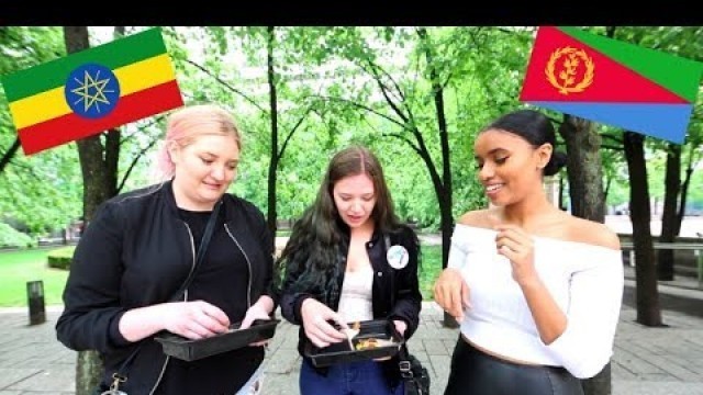 'GIVING STRANGERS ETHIOPIAN FOOD!! | Osh and Akela'