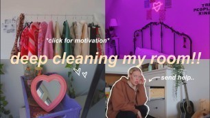 'DEEP CLEAN MY MESSY ROOM WITH ME!! (this will motivate you)'