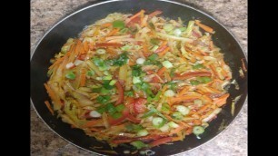 'Chinese Vegetables in Schezwan Sauce in Tamil/Vegan Vegetarian Recipe/Vegetables Stir Fry in Tamil'