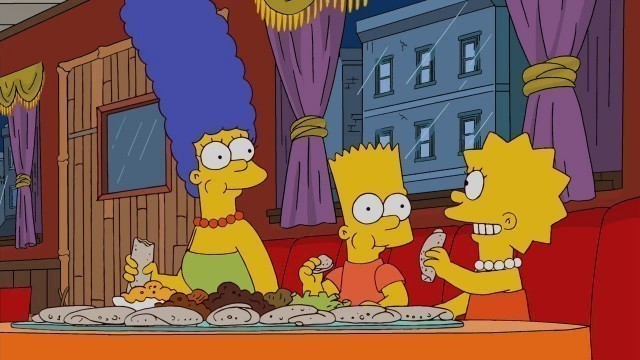 'The Simpsons at Ethiopian Restaurant'