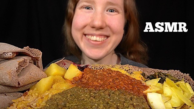 'ASMR ETHIOPIAN FOOD MUKBANG (No Talking) EATING SOUNDS'