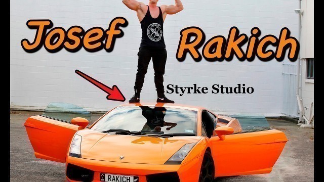 'Josef Rakich stands on Lamborghini roof Styrke Studio'