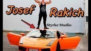 'Josef Rakich stands on Lamborghini roof Styrke Studio'