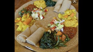 'Eating  Ethiopian food mukbang'