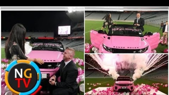 'Fitness trainer Josef Rakich proposes to girlfriend with customized Range Rover reportedly worth N2'