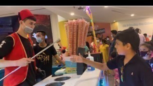 'Turkish ice cream tricks||hilite mall|| street food|| jazeel'