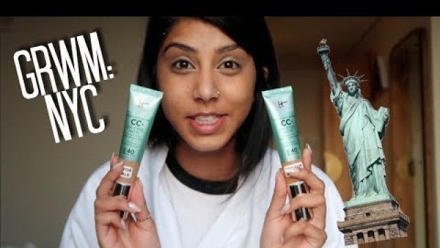 'GRWM in NYC + IT Cosmetics CC+ Oil Free Matte Cream Review | Ready To Glow'