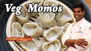 'Veg Momos Recipe in Tamil | வெஜ் மோமோஸ் | How to make Momos at Home | CDK#197 | Chef Deena\'s Kitchen'