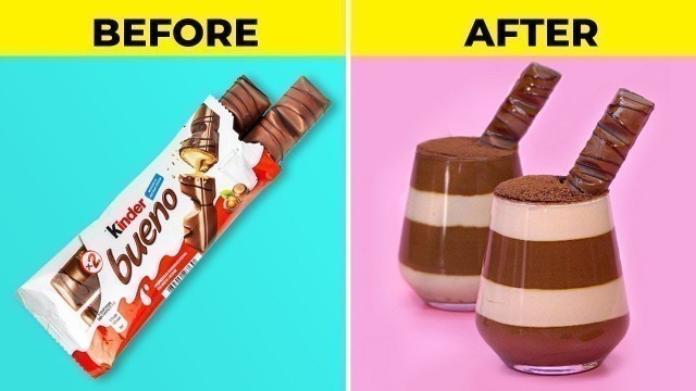 'CHOCOLATE KINDER | 15 SWEET FOOD TRICKS THAT WILL MAKE YOU A CHEF | CAKE MIX TRANSFORMATION'