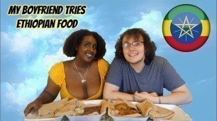 'OMG! My Boyfriend tries RAW MEAT (Kitfo) || Ethiopian Food Mukbang'
