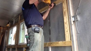 'Cutting hole in food truck for window'