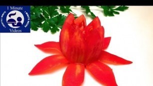 'How to Make a Lotus Flower with a Tomato / Tricks, Food Art, Garnish Ideas'