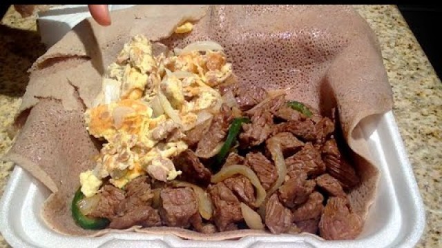 '#20 ASMR | Food| Eating/whispering Ethiopian Food Beef Tibs & Scrambled Eggs | Breakfast'