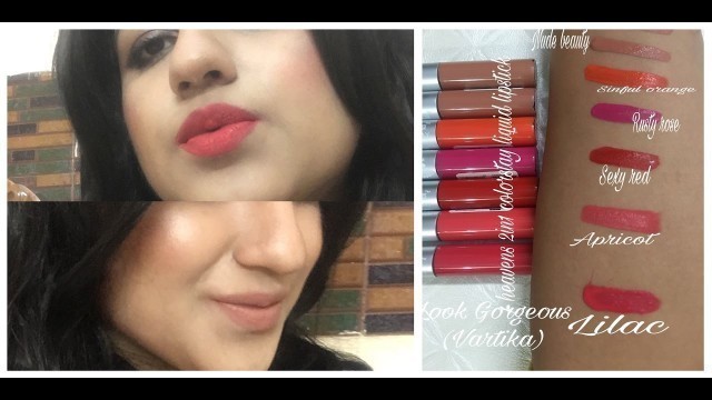 'BEST Affordable liquid lipstick India/NEW 7 Heavens 2in1 Colorstay liquid lipstick swatches review'