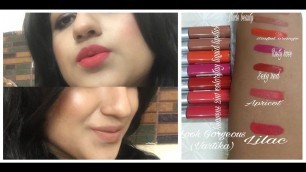 'BEST Affordable liquid lipstick India/NEW 7 Heavens 2in1 Colorstay liquid lipstick swatches review'