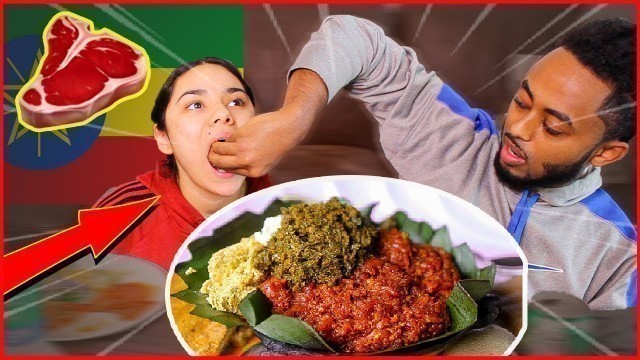 'My Latina Wife Eats Raw Meat | Ethiopian Food For The First Time'